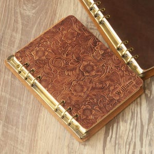 Leather Binder 6-Ring,Leather 6 rings Binder, Leather Binder Cover, Leather Notebook Cover,Leather Folder,Letter  binder Organizer - 714