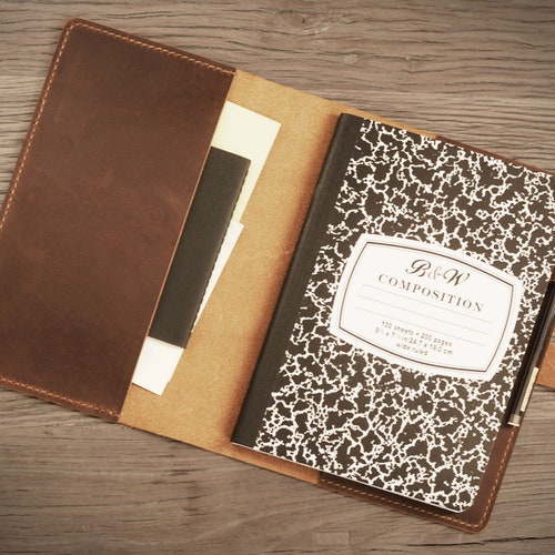 Personalized Leather Composition Notebook Book Cover Case / Etsy