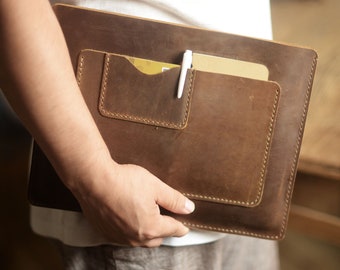 Handgefertigte Ledertasche für Surface Pro 11, Pro 8, Pro X, Microsoft Surface Laptop 3, Surface Book 2, SF616