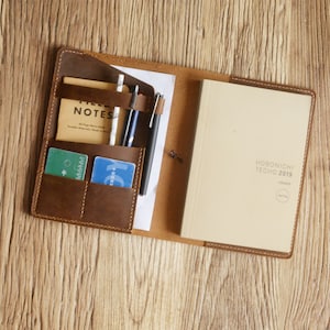 Personalized Hobonichi A5 / A6 Cousin Cover Hobonichi techo Planner cover  - Distressed Leather - 312H-A5/6