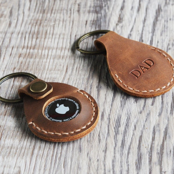 Airtag Holder, Personalized Airtag Case, Customized Airtag Holder, Apple air tag holder,  genuine leather apple airtag holder, YS006