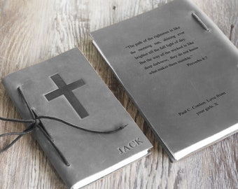 Personalized Prayer Journal, Prayer Gift, Christian Gift, Leather Prayer Notebook, Religious Gifts for Her, Fathers Day Gift