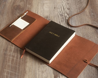 Personalized KJV Holy Bible cover , Custom leather holy bible book case cover, Jw gift - Elders gifts, 316