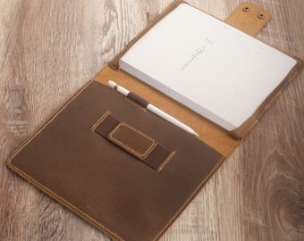 Funda de piel personalizada compatible con la tableta Notably 2, funda tipo folio de piel con portalápices, RM001