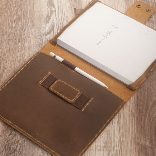 Remarkable 2 Case Organizer / Personalized Brown Leather Folio Etsy