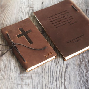 Personalized Leather prayer journal notebook,   Christian gift for men, womens prayer journal, daily prayer journal, pastor notebook gift