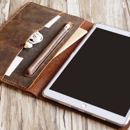 Ipad Pro Leather Portfolio Case With A4 Size Notepad Etsy