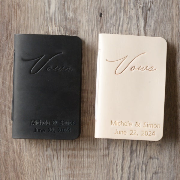 Libri di voto di matrimonio personalizzati Set di 2, libro di voto in pelle, ricordo dei voti di matrimonio personalizzati. Regalo personalizzato per la sposa e lo sposo