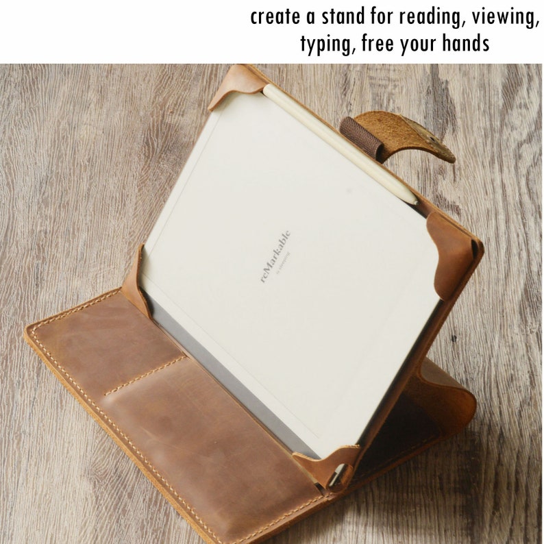 Personalized Leather reMarkable 2 Folio with Pen Holder, Top Quality Genuine Leather, reMarkable 2 Folio Organizer K07 image 5