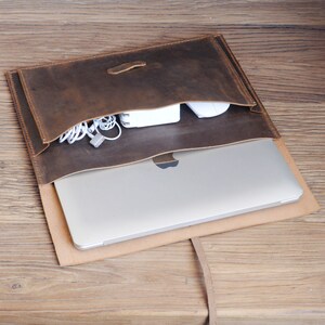 Handmade Leather MacBook Sleeve Case for New MacBook M4 Air 13, Pro 16 ...