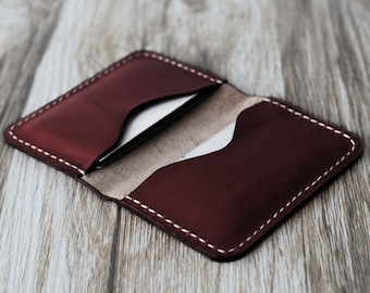 Personalized Leather  Business Card Holder 110/ Bussiness Card Case/  Card Wallet / Slim Wallet / Minimal Leather Wallet / Dark Brown