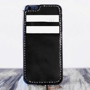 iPhone 16 Hülle iPhone 15 iPhone 14+ Hülle Monogramm iPhone 16 Pro Max Leder iPhone 6 Ledertasche Kartenhalter - Schwarz