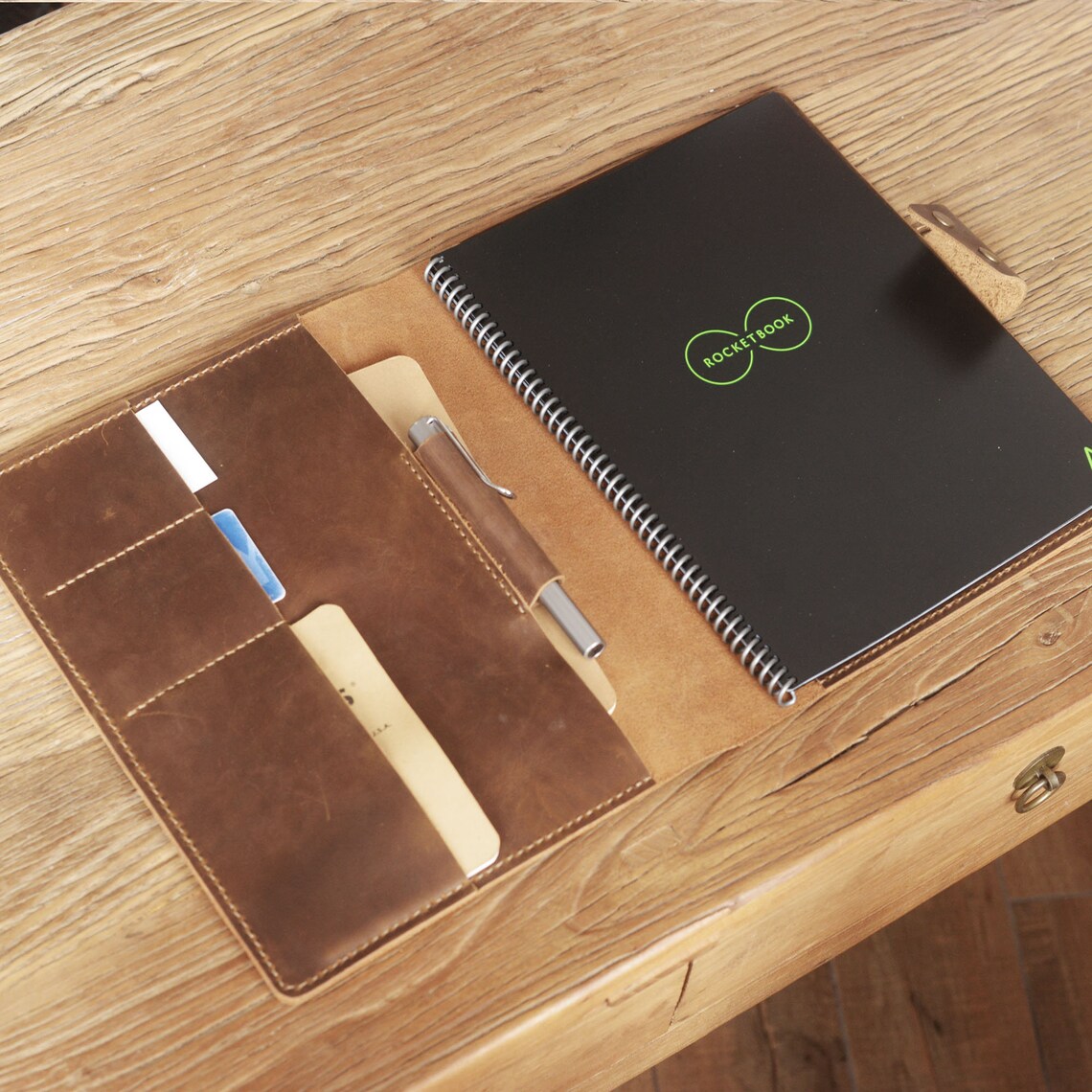 Personalized Leather Rocketbook Everlast Cover Rocket Cover Etsy