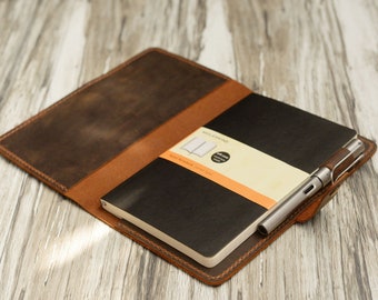 Personalized Leather Journal cover for Moleskine XL, Large, Pocket size, field notes cover leather / Cahier / Volant Journal - 307M