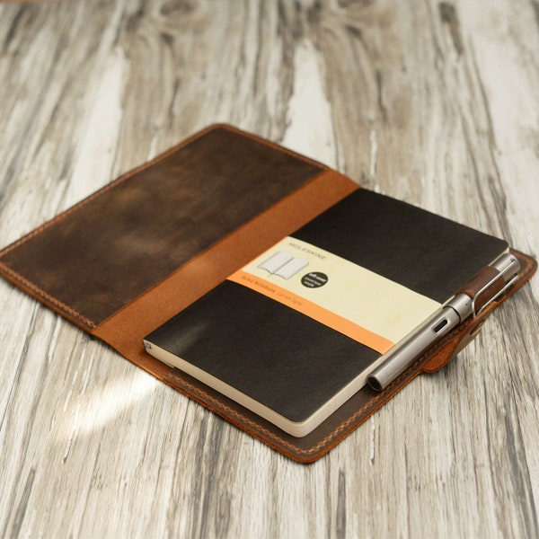 Personalized Leather Journal cover for Moleskine XL, Large, Pocket size, field notes cover leather / Cahier / Volant Journal - 307M