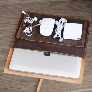 Handmade Leather MacBook Sleeve Case for New MacBook M4 Air 13, Pro 16 ...