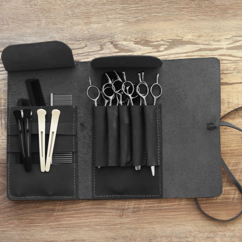 Personalized Leather Hair Stylist Scissor Holder, Pouch Cases for ...