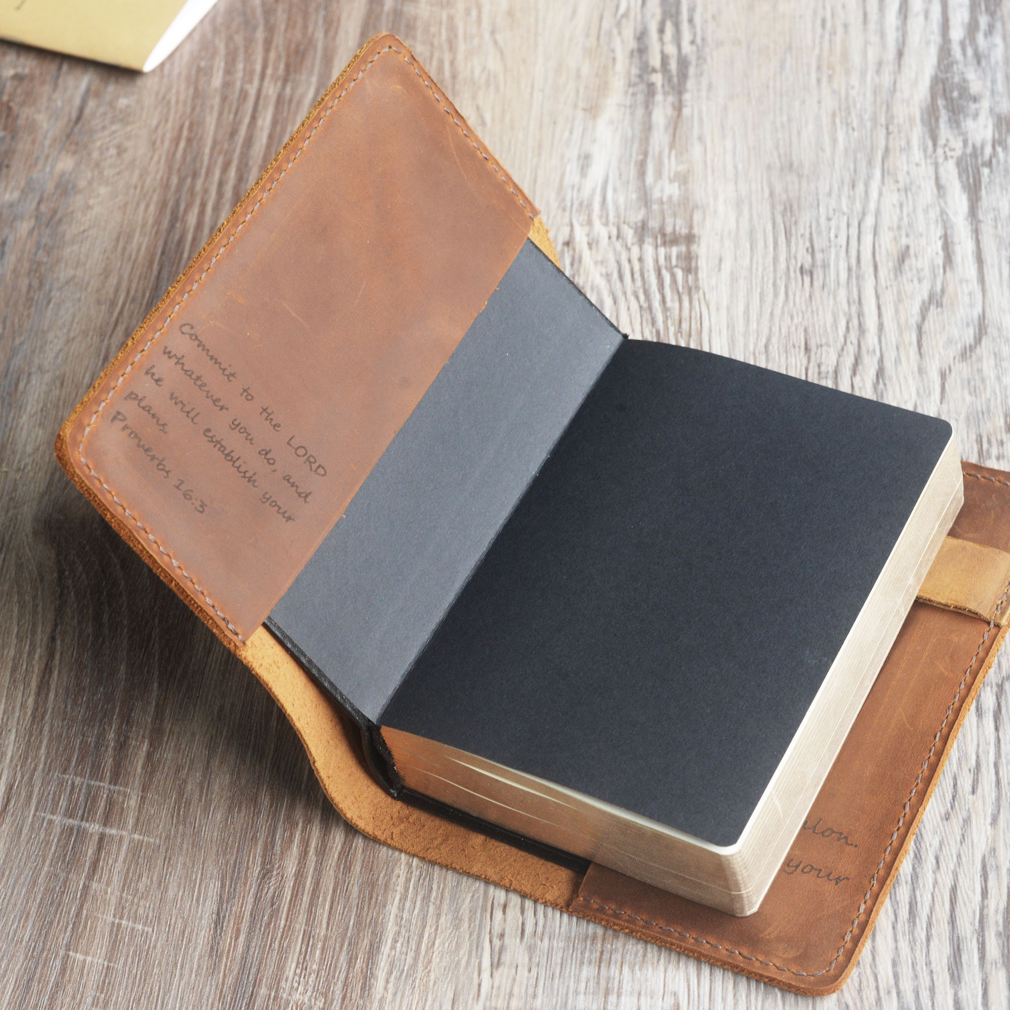 Personalized KJV Holy Bible cover with handle , Custom leather holy bible book case cover, Jw gift - Elders gifts, 307J+H