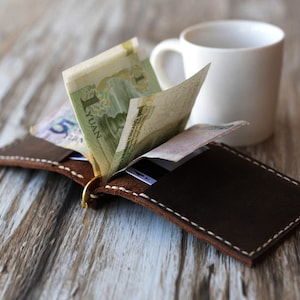 Cartera de cuero con clip para dinero --- Carteras de cuero envejecido para hombres - Carteras para mujeres de Extra Studio