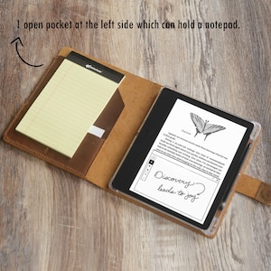 Custodia in pelle personalizzata per Kindle Scribe 10.2", supporto integrato Cover per Kindle Scribe con portapenne Premium, Cover per Amazon Ereader 607-SC