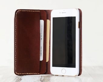 Personalized Leather iPhone 15 /15 Pro case, 15 Pro Max Wallet,  iPhone 13 / 12 Pro / 11 / XS / Xs Max Case Wallet / iPhone Leather