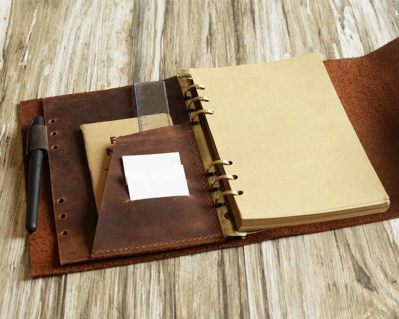 Personalized Size A5 Leather Refillable Planner Binder Etsy