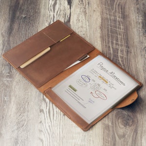 Custodia in pelle personalizzata compatibile con Remarkable Paper Pro, portapenne, custodia in vera pelle di alta qualità per Remarkable