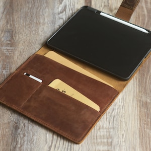Personalized leather magnetic closure 2022 iPad pro 12.9 case , leather iPad 10th generation case covers , leather iPad mini 6 case, 606 image 8
