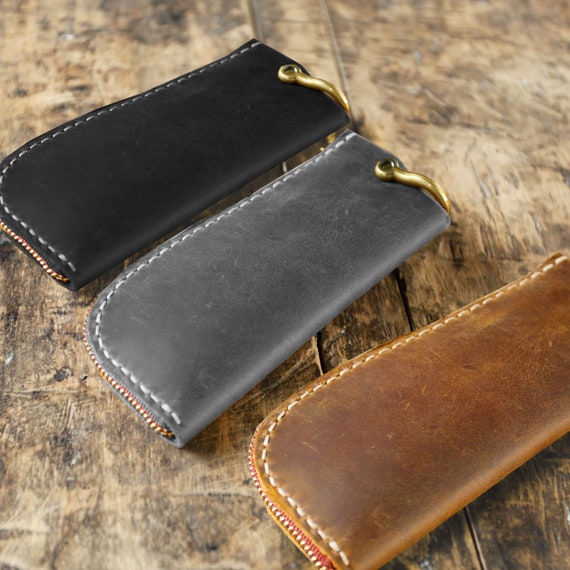 Personalized Leather Zipper Car Key Case, 6 Hook, Key Holder Wallet Key  Bag, Genuine Full Grain Distressed Leather YS002 