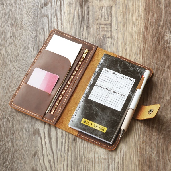 Leather Planner Cover for Day Timer Etsy