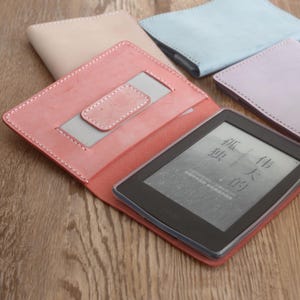 Personalized Leather Kindle paperwhite 12th 11th gen generation case cover , full grain leather cover case for All new kindle 2024 fog wax pink