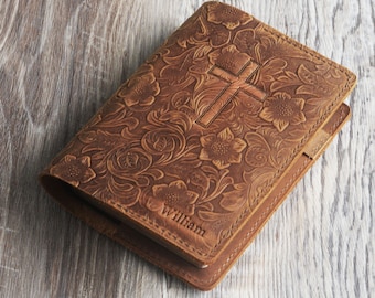 Personalisierte KJV Bibelhülle, benutzerdefinierte Lederhülle für die heilige Bibel, Jw Geschenk - Älteste Geschenke, 307J