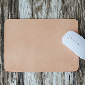 Leather Mouse Pad, Mouse Pad, Leather mousepad, Monogram Mousepad, Hand Cut from Vegetable Tanned Leather image 1