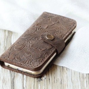 Funda tipo billetera de cuero repujado para iPhone 16/16 Pro Max, funda tipo billetera para iPhone 15/14/13, funda tipo billetera para iPhone Xs Max/8 plus, funda para iPhone SE