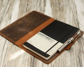 Distressed Leather Leuchtturm 1917 cover, A5 Notebook Cover, portfolio Agenda Cover Dagboek Cover Gepersonaliseerd, Handgemaakt 307L