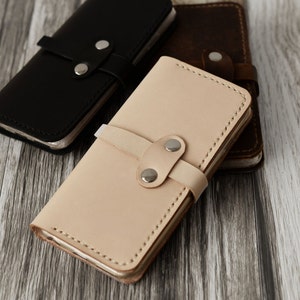 iPhone x /xs / xs max / xr / 8 / 8 Plus / 7 Caso iPhone 6+ funda de cartera Funda de cuero iPhone 6s stand - naturaleza bronceado