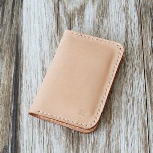 Personnalisés en cuir porte-cartes 110 / Bussiness carte affaire / carte porte-monnaie / Slim Wallet / Minimal en cuir pour femmes / Nature Tan image 2