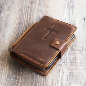Copertina personalizzata per la Sacra Bibbia KJV con manico, copertina personalizzata in pelle per libro della Sacra Bibbia, regalo Jw - regali per anziani, 307J+H