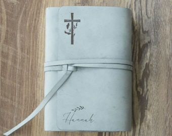 Personalized Leather Bible Cover with Custom Engraving – Christian Bible Accessories for Girls & Women
