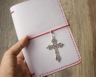 Personalized Trifold Leather Journal: Refillable Traveler's Journal-Foil stamping