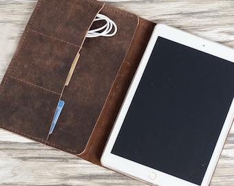 Personalized Leather iPad mini 6, 2020 iPad air, iPad mini 5, 10.2&#39;&#39;, air 10.5&quot;, new 9.7&quot; case, iPad Pro 12.9 Case, Leather Portfolio Case