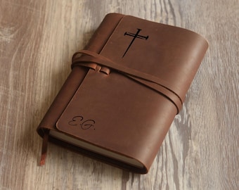 Personalized Leather Bible Cover with Custom Engraving – Christian Bible Accessories for Girls & Women