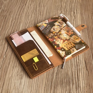 Capa personalizada de couro Hobonichi Weeks, capa Mega Weeks, carteira para notebook, caderno de viajantes - marrom angustiado - 311