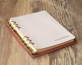 Leather Binder 6-Ring,Leather six rings Binder, Leather Binder Cover, Leather Notebook Cover,Leather Folder,Letter  binder Organizer - 714