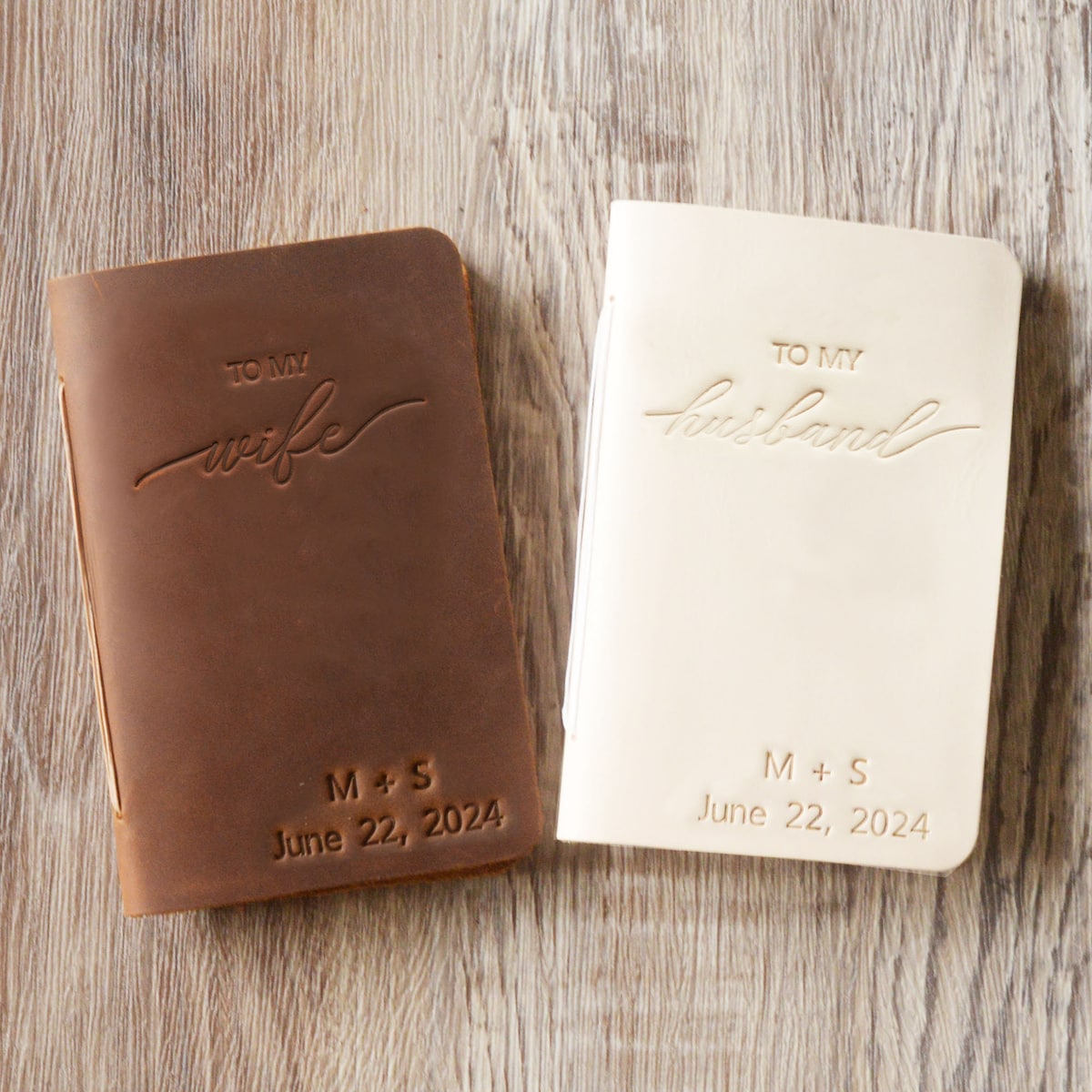 Personalized Leather Books for Vows & Future Anniversary Letters