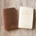 Personalized Leather Vow Books, His and Hers, to my husband / wife, Bridal Shower Gift - 3008