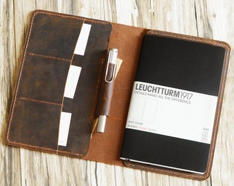 Personalisierte Leder Leuchtturm 1917 Abdeckung, Medium A5, Journal-Cover für Leuchtturm1917 A5 JOTTBOOK,306-3