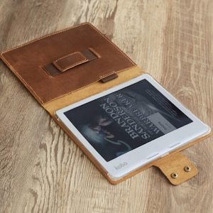 Custodia in pelle personalizzata per Kobo Libra Colour, Kobo Clara Colour con portapenne premium, custodia per e-reader Rakuten - RM-Kobo