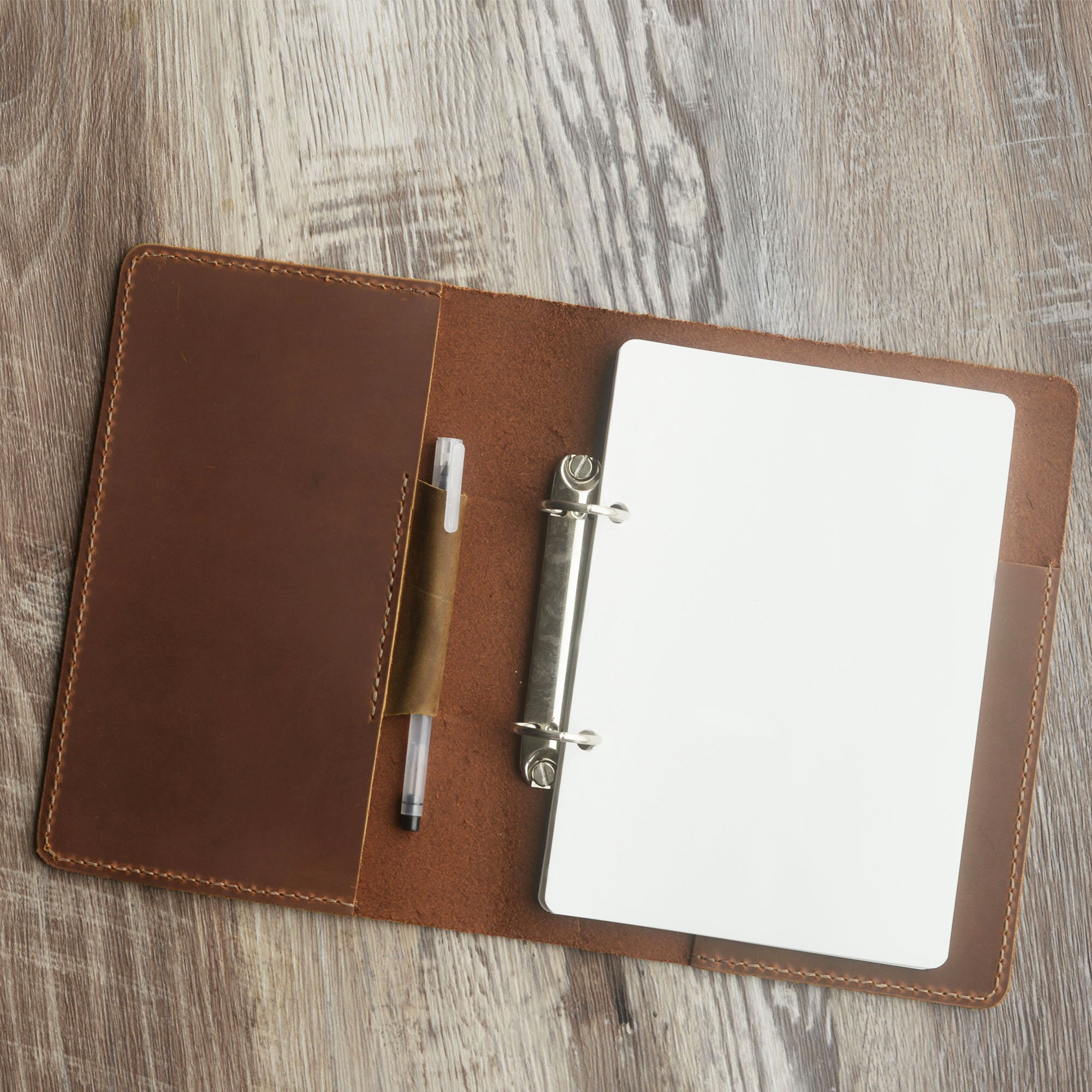Personalized 2ring Binder A5 / A6 / A4 Leather Binder Etsy UK