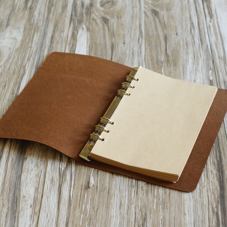 Leather Simple A5 / A6 6ring Binder Notebook Leather Etsy